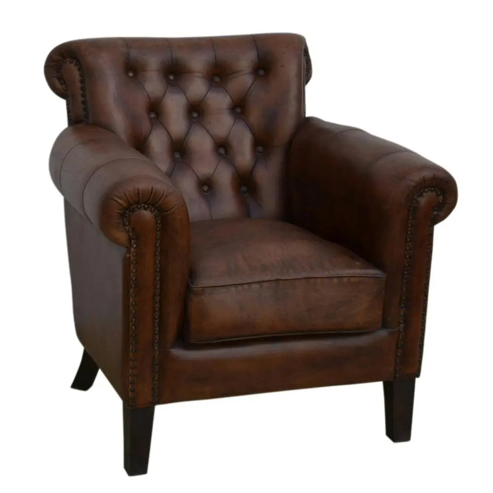 Carson Leather ArmChair Relaxing Accent Chair - Furniture