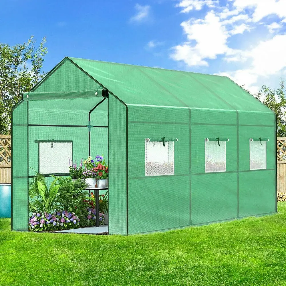 Alfordson Greenhouse 3.5x2x2M Walk in Green House Tunnel Plant Garden Shed - Home & Garden