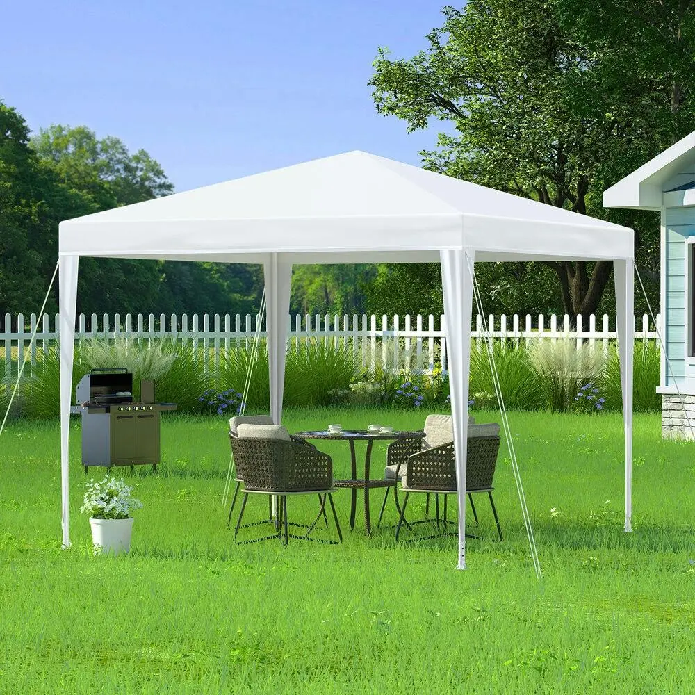 Alfordson Gazebo 3x3 Outdoor Wedding Party Tent Camping Shelter Portable White - Home & Garden