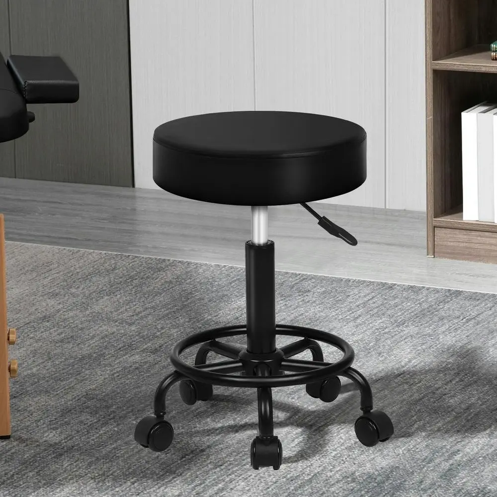 Alfordson Salon Stool Round Swivel All Black - Commercial