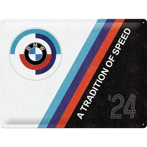 Nostalgic Art BMW Tradition of Speed 30x40cm Large Metal Sign Home Wall Decor - Home & Garden