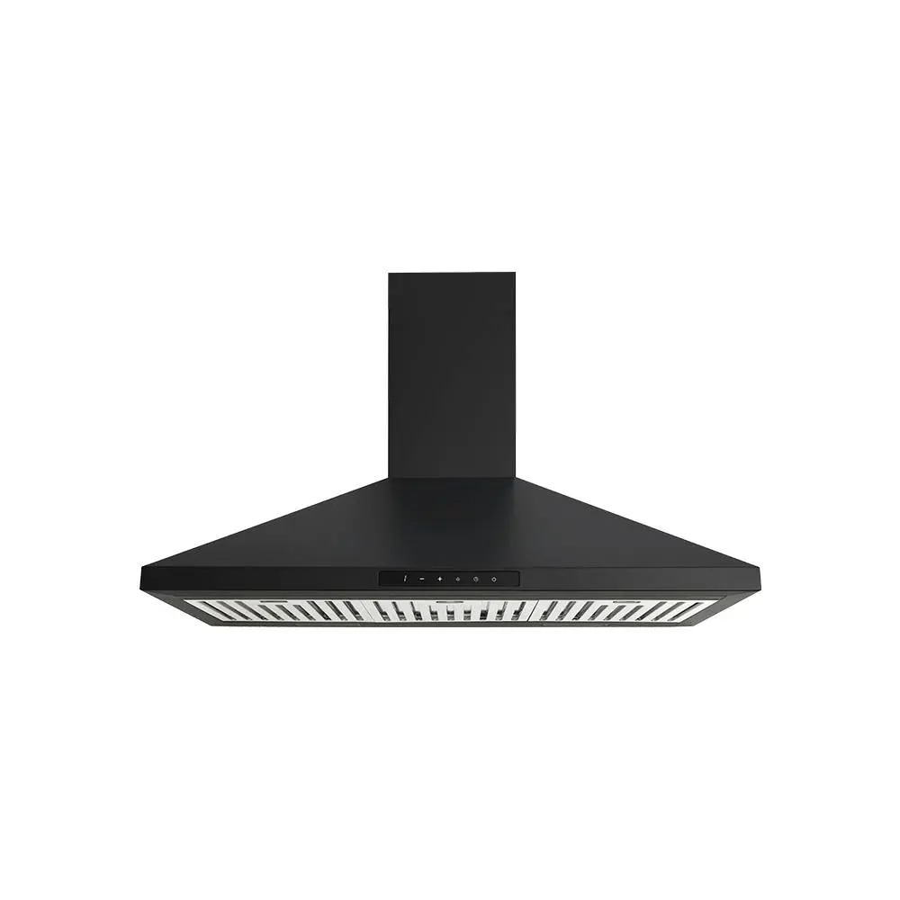 Euromaid 90cm S/S Pyramid Canopy Rangehood 700m3/h Air Extraction Matte Black - Home & Garden
