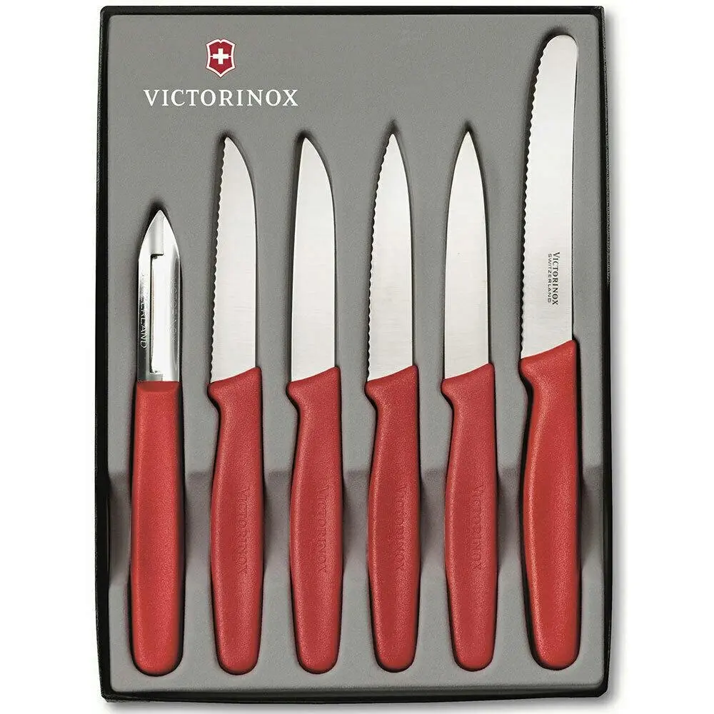 Victorinox 6pc Paring Knife Set 6 Piece | Red - Home & Garden