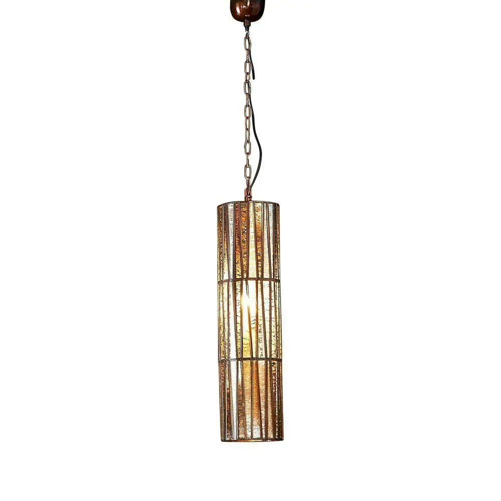 Belle Cape Town Glass/Iron Ceiling Pendant Light 64cm Hanging Lamp Decor Brass - Home & Garden