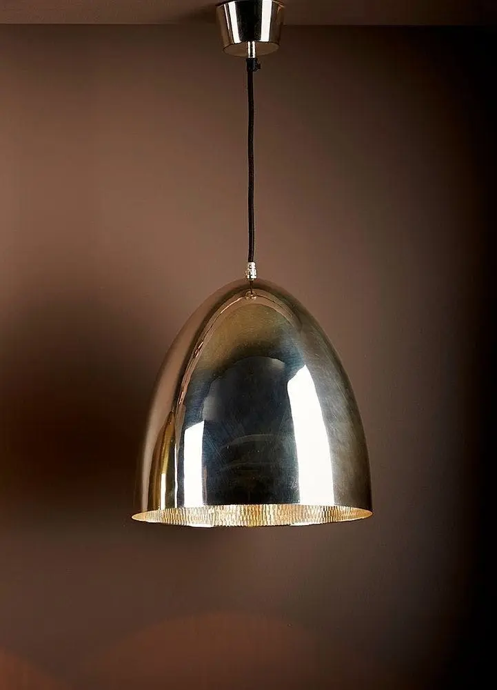 Belle Egg Brass Ceiling Pendant Light 30cm Hanging Room Lamp Home Decor Silver - Home & Garden