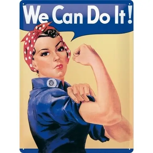 Nostalgic Art We Can Do It 30x40cm Large Metal Tin Sign Home Wall Hanging Decor - Home & Garden