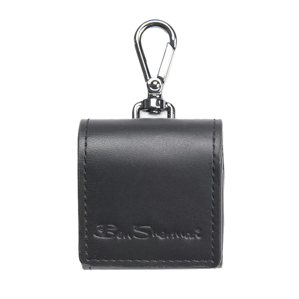 Ben Sherman Men's Leather Earbud Case Holder Protection For Apple Air Pods Black - Electronics