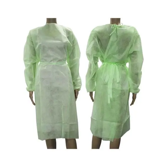 Livingstone Isolation Gown with Tie Long Sleeve AAMI Level 1 Green 100 Carton - Commercial