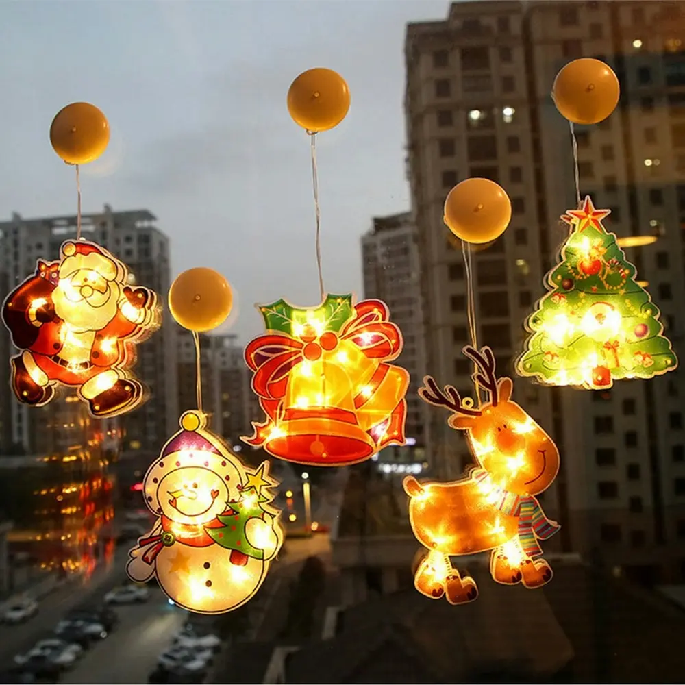 4 Pack Led Window Suction Cup Hanging Lights Christmas Lights Decoration - Home & Garden