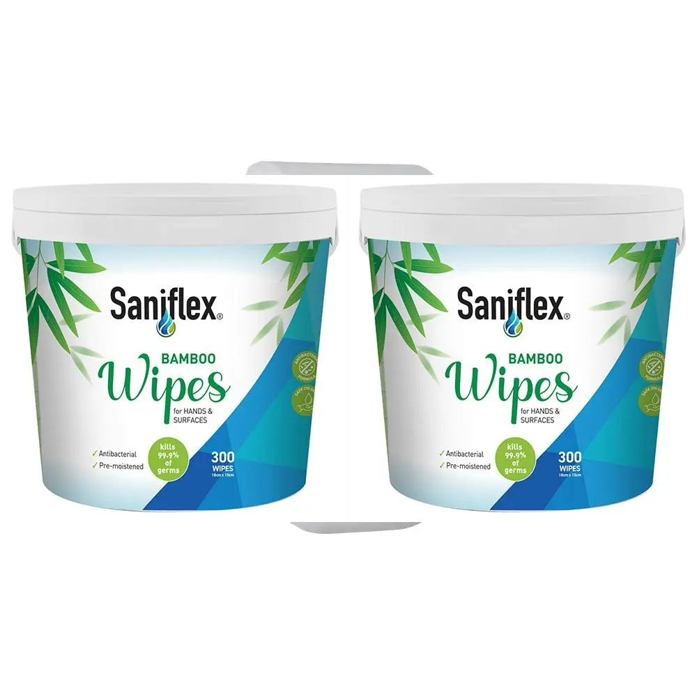 600pc Saniflex Bamboo Material Surface Wipes Bucket Home Kitchen cleaning - Home & Garden