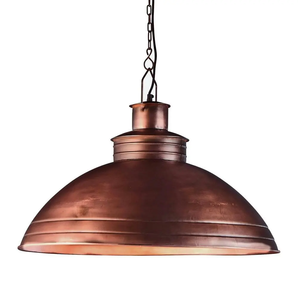 Belle Sheldon Iron Ceiling Pendant Light 74cm Hanging Lamp Decor Antique Copper - Home & Garden