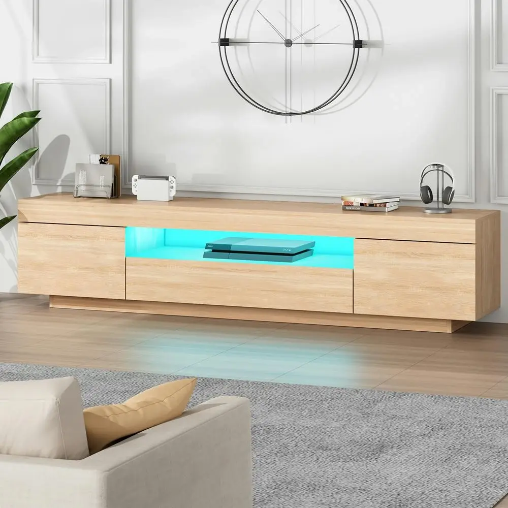 Alfordson Entertainment Unit Gloss Oak 180cm - Furniture