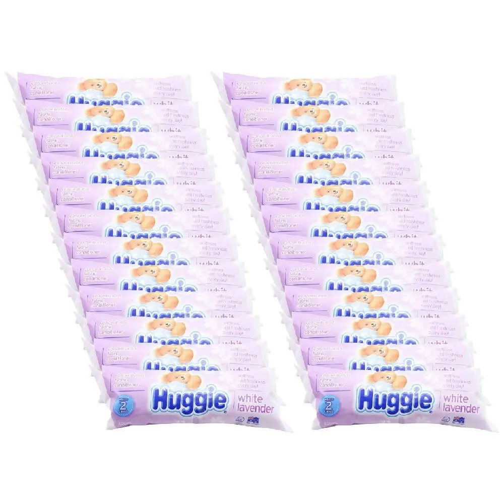 24x Huggie Concentrated Fabric Conditioner WHT Lavender Long Fresh Scent 250ml - Home & Garden