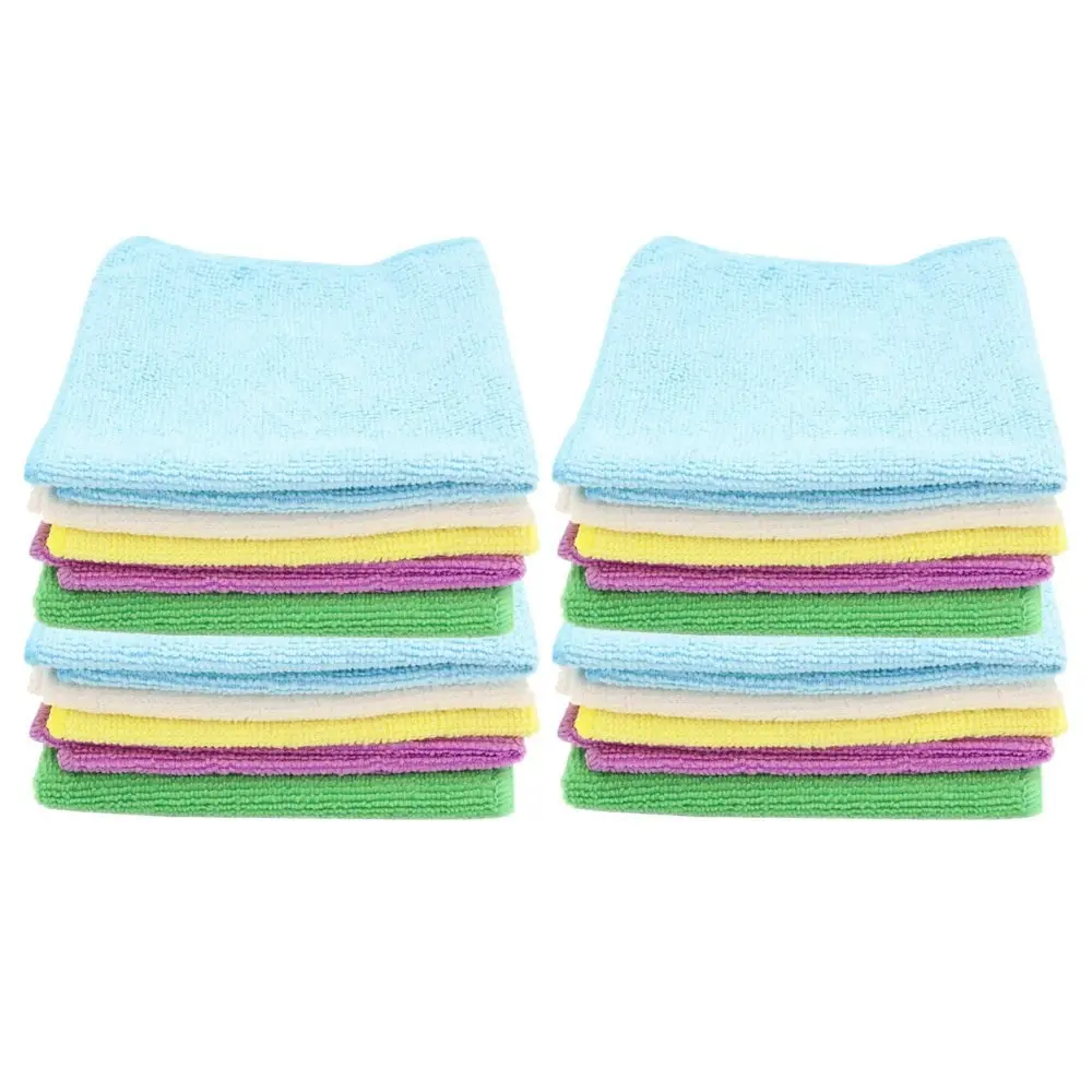 20PK White Glove 30x30cm Cleaning Microfibre Cloth Assorted Colour Towel Wash - Home & Garden