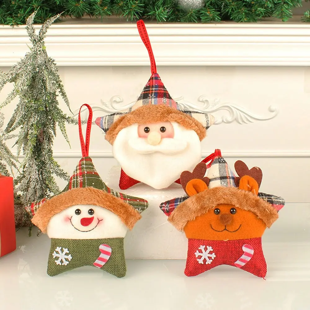 3Pcs Santa Claus Elk Christmas Tree Hanging Decor Christmas Doll Pendant Decor - Home & Garden