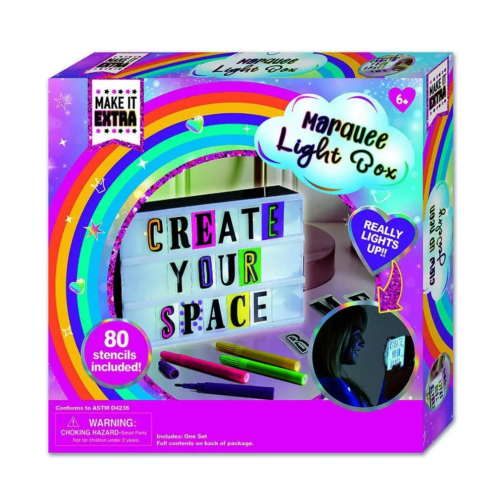 Creative Kids Light Up Marquee Box w/ Stencil/Marker Room Display Children 6y+ - Home & Garden