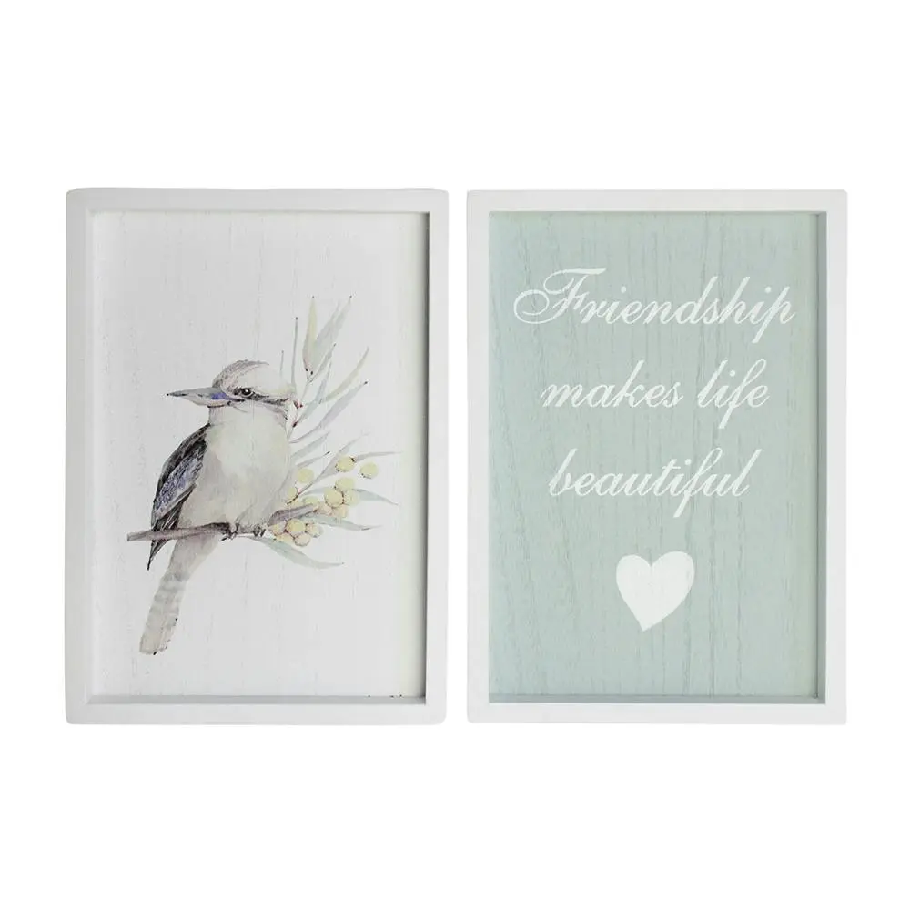 2pc Decorative MDF 20x28cm Friendship Australiana Wall Hanging Sign Decor Set - Home & Garden