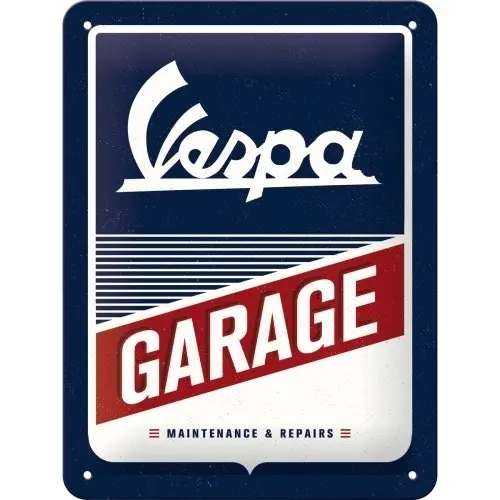 Nostalgic Art 15x20cm Small Wall Hanging Metal Sign Vespa Garage Home/Cafe Decor - Home & Garden