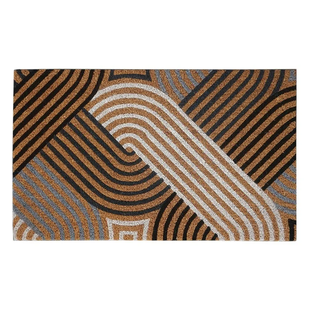 Solemate Latex Backed Coir Geometric 45x75cm Slim Outdoor Stylish Doormat - Home & Garden
