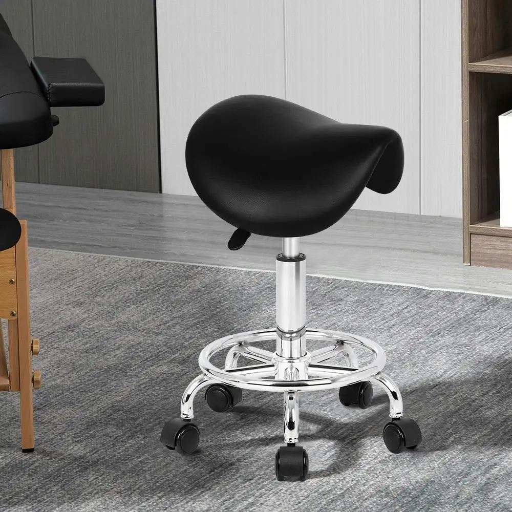 Alfordson Salon Stool Saddle Swivel Barber Hair Dress Chair Sierra Black - Commercial