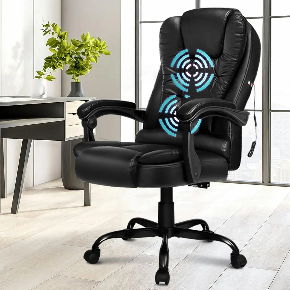 Alfordson Massage Office Chair PU Leather Black - Furniture