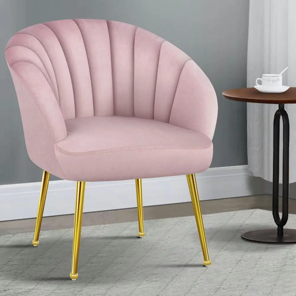 Alfordson Armchair Lounge Accent Chair Velvet Pink - Over 40% off Living Room Furniture