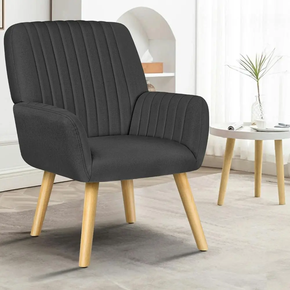 Alfordson Armchair Accent Chair Lounge Fabric Grey - Over 40% off Living Room Furniture