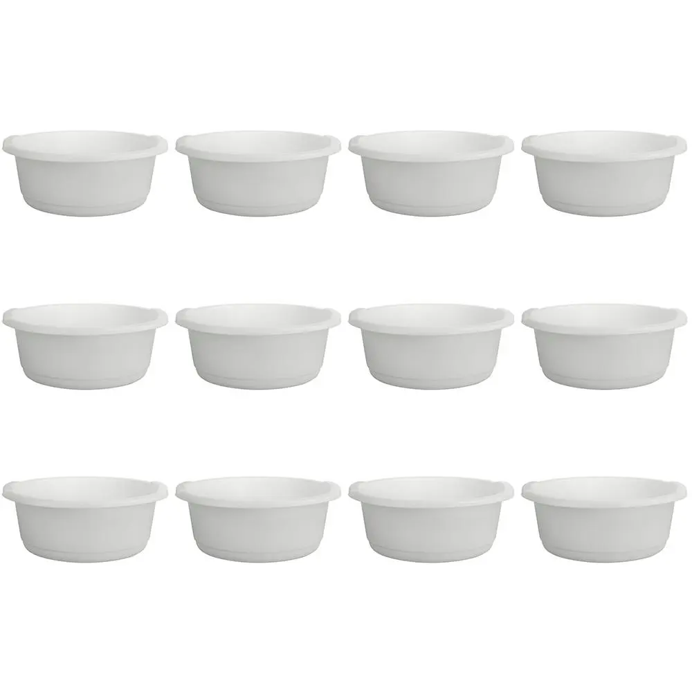 12x Home Leisure Basin Round 6L White Colour Laundry Floor Cleaning Home Set - Home & Garden