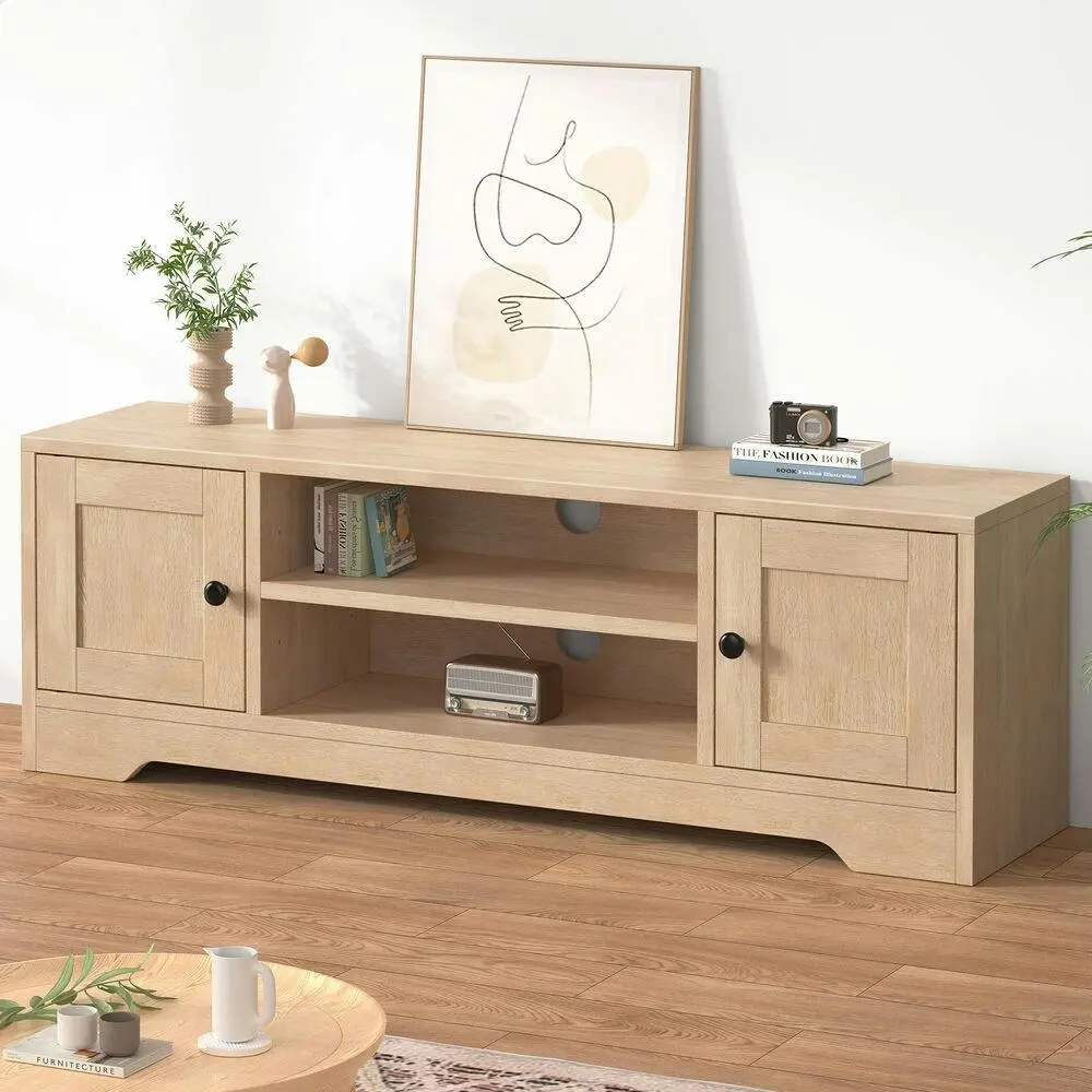 Alfordson TV Cabinet Entertainment Unit Stand 120cm Hamptons Storage Wood - Furniture
