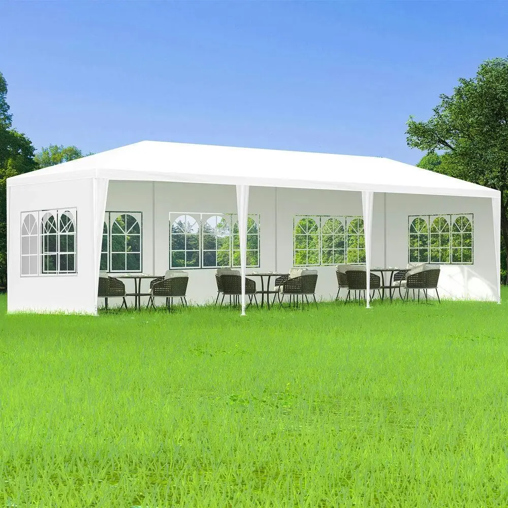 Alfordson Gazebo 3x9 Outdoor Marquee Party Tent Camping Portable Side Wall White - Home & Garden
