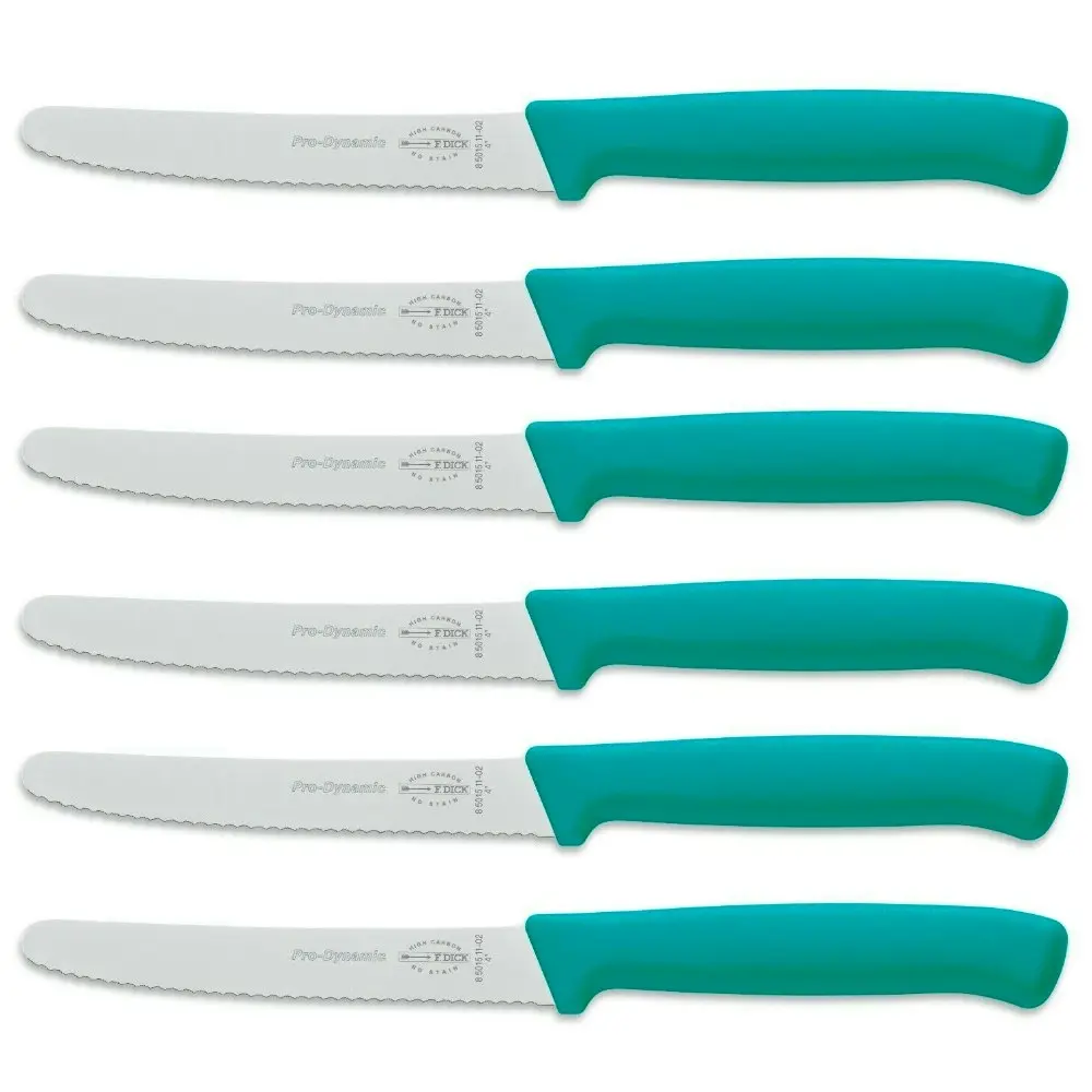 F DICK Fdick Micro Serrated Utility Steak Knives Knife Tomato Turquoise X 6 - Home & Garden