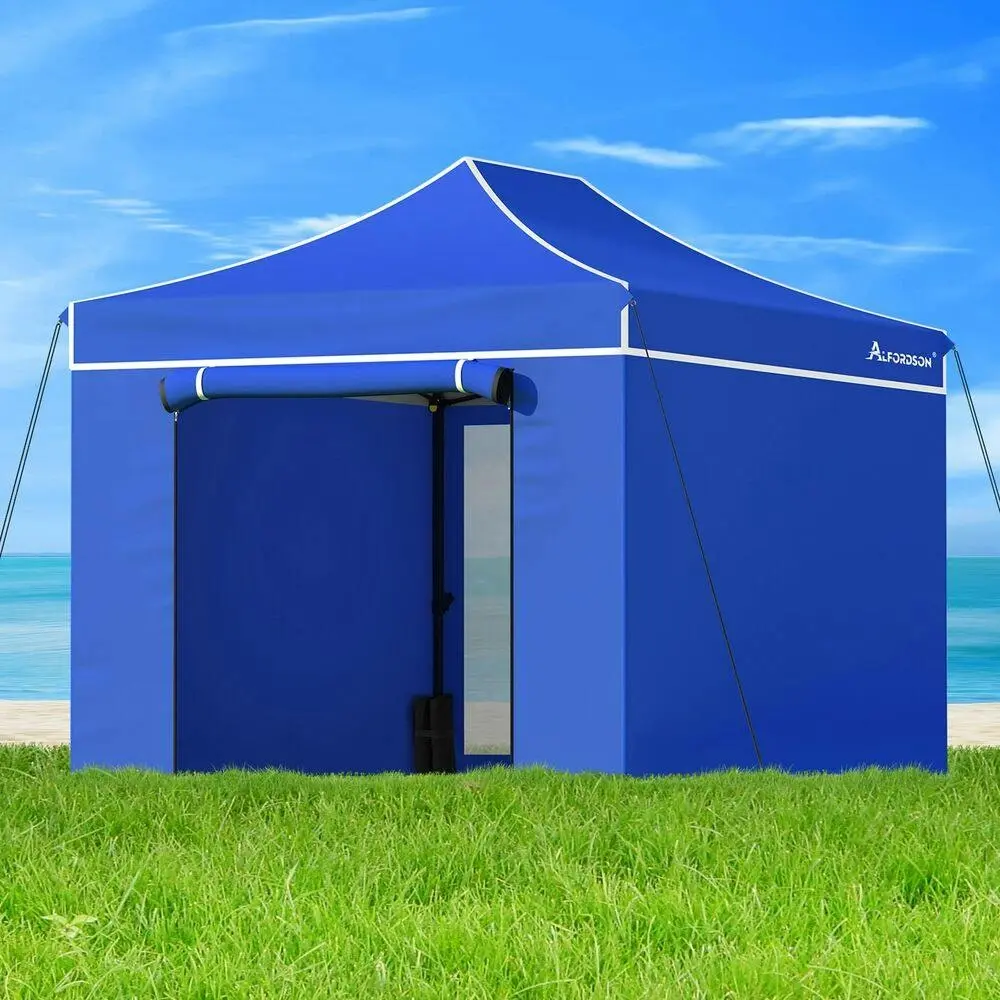 Alfordson Gazebo 3x4.5 Pop Up Marquee Blue - Home & Garden