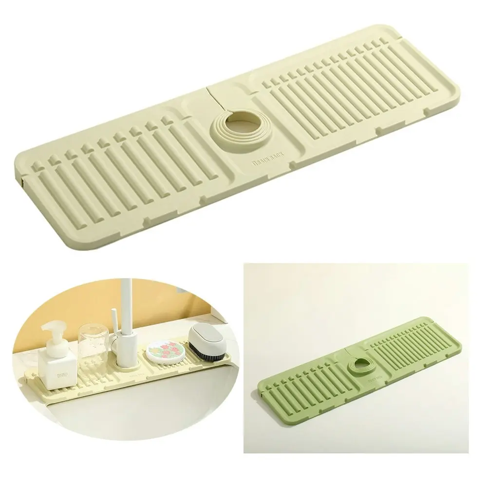 2Pcs Faucet Splash Proof Pad Kitchen Bathroom Water Conducting Draining Pad - Home & Garden