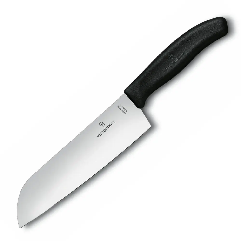 Victorinox 17cm Santoku Knife Wide Blade | Black 6.8503.17B - Home & Garden