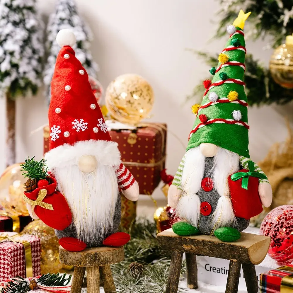 2 Pack Christmas Gnomes Plush Doll Decor for Home Indoor Decorations - Home & Garden