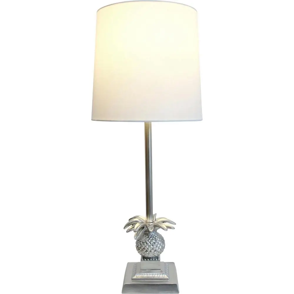 LVD Linen/Polyresin Lamp Royale Antique Room Decor Tabletop Light 56cm SLVR - Home & Garden