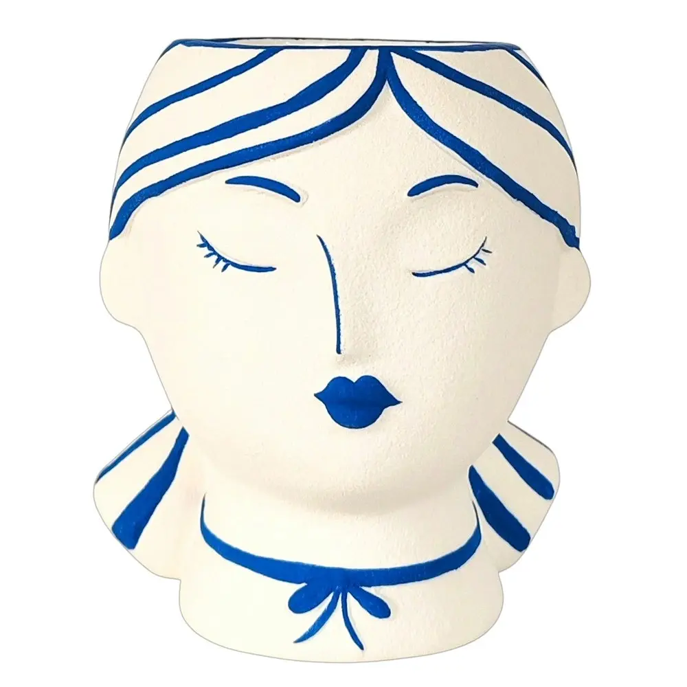 Urban Products Santorini Girl Home Decor Porcelain Flower Vase White 12cm - Home & Garden