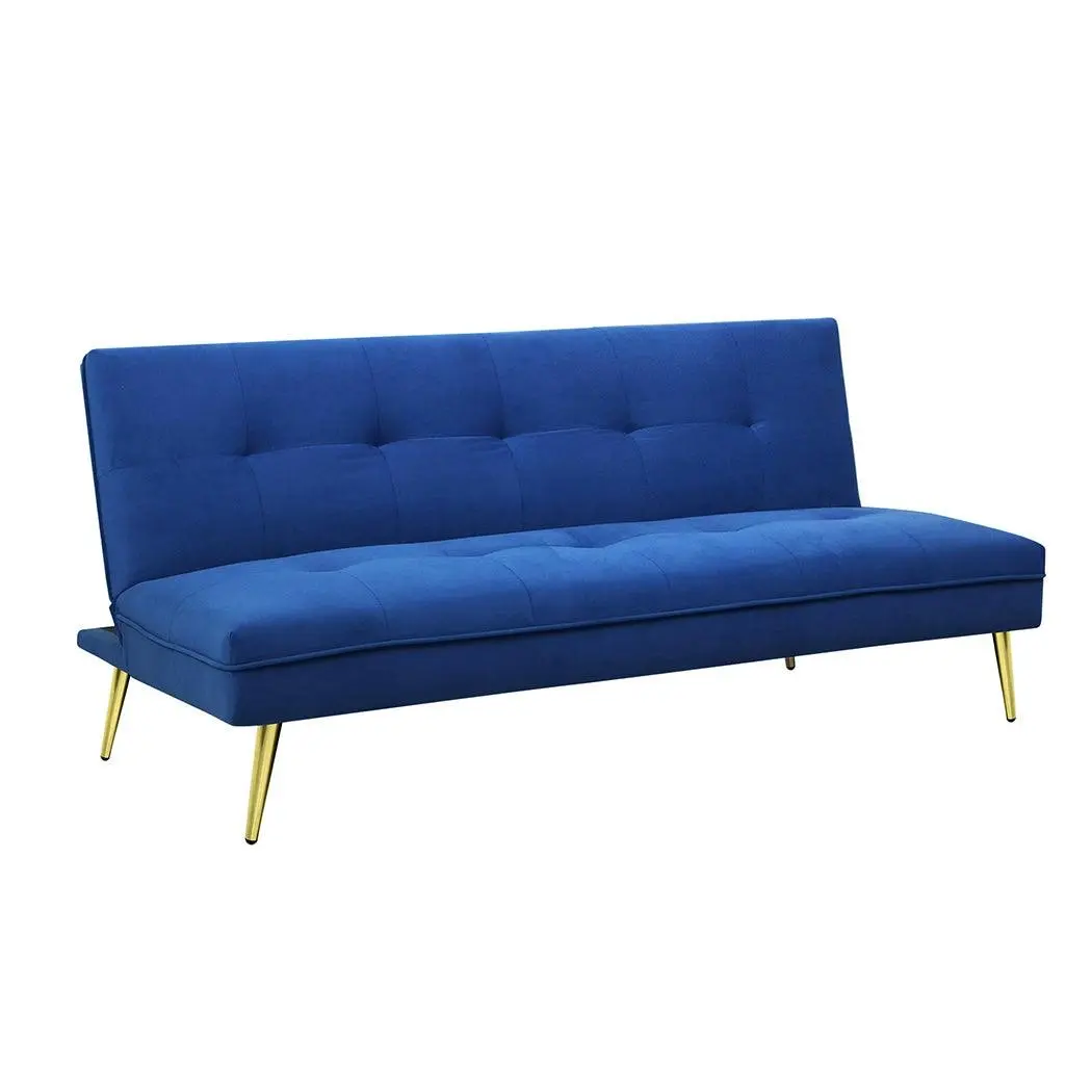 Levede 3 Seater Sofa Bed Convertible Velvet Lounge Adjustable Recliner Couch - Furniture