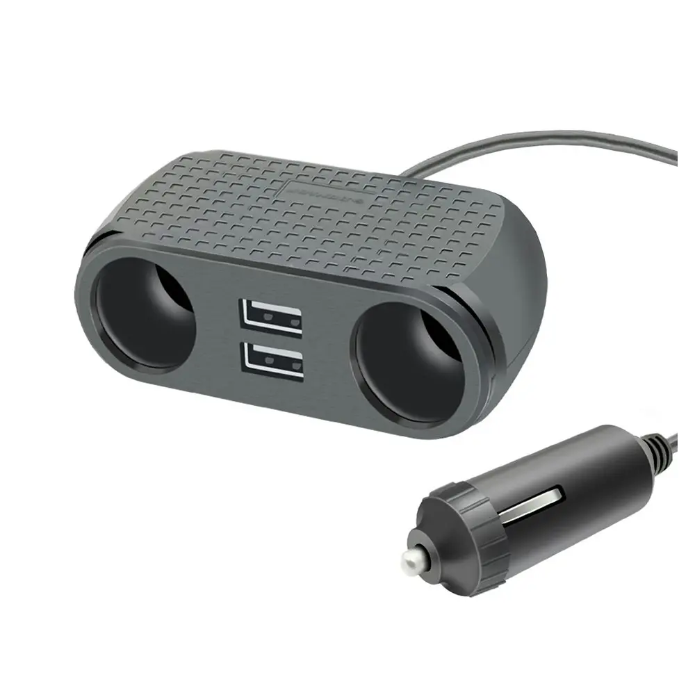Sansai Phone/GPS/Tablets Car Charger 2xUSB 2xDC Socket Cigarette Lighter Adapter - Electronics