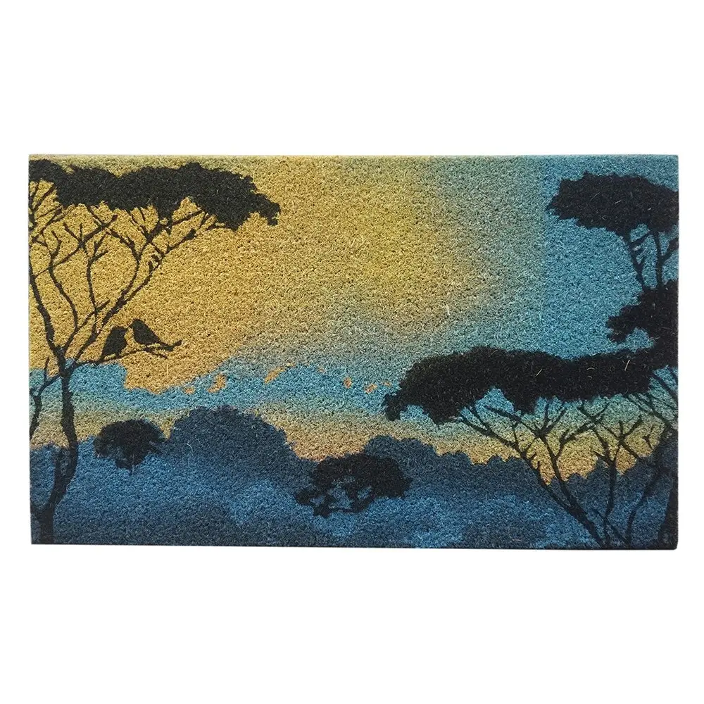 Solemate Latex Backed Coir Blue Sky 45x75cm Slimline Outdoor Stylish Doormat - Home & Garden