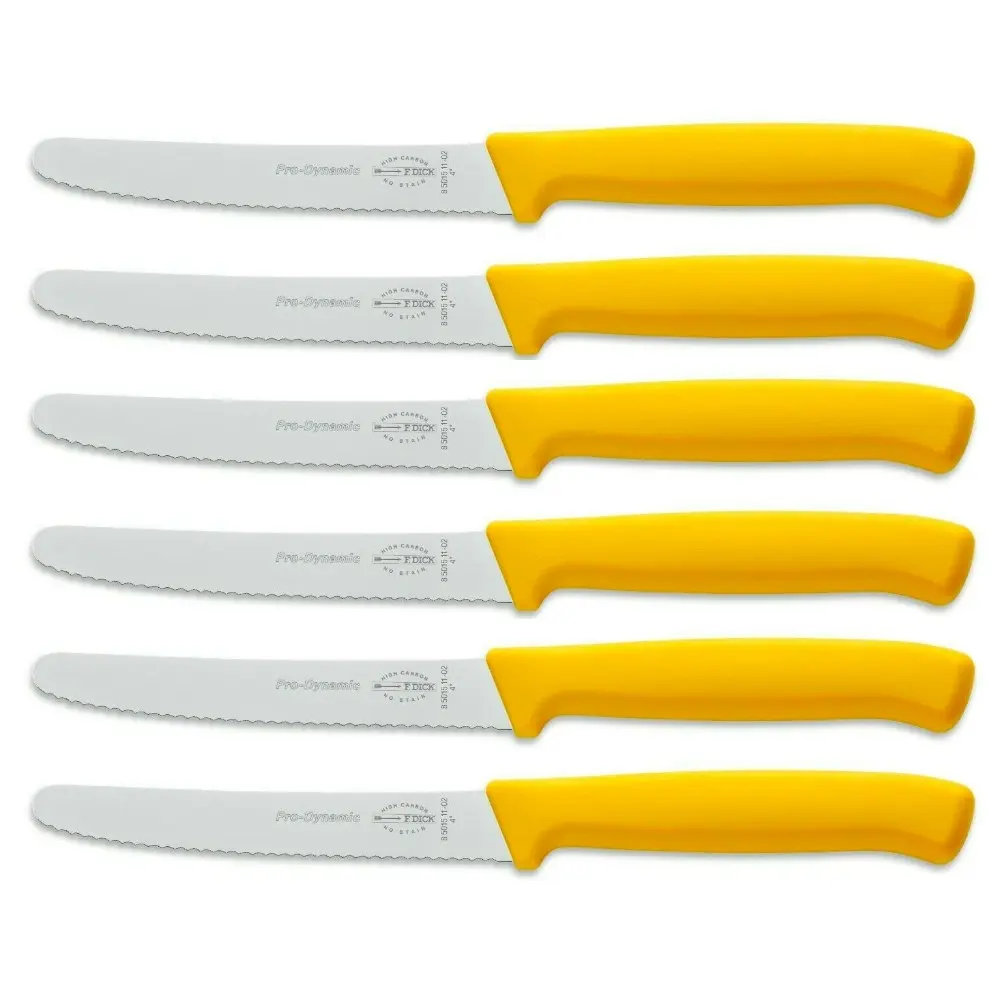 F DICK Fdick Micro Serrated Utility Steak Knives Knife Tomato Yellow X 6 - Home & Garden