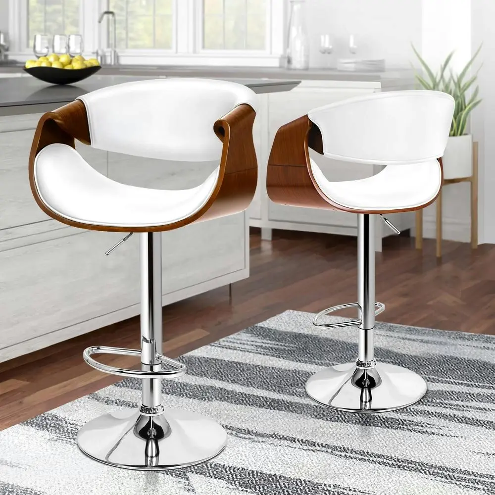 Alfordson 2x Swivel Bar Stool Trice White - Furniture