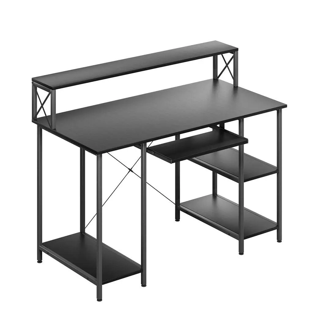 Levede Computer Desk Home Office Study Table Monitor Stand Keyboard Tray Black - Furniture