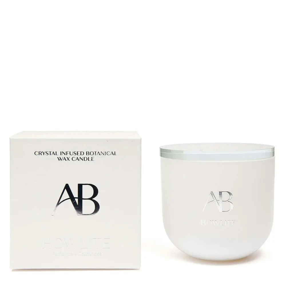 Aromabotanical Howlite Crystal Infused 340g Scented Wax Candle Home Fragrance - Home & Garden