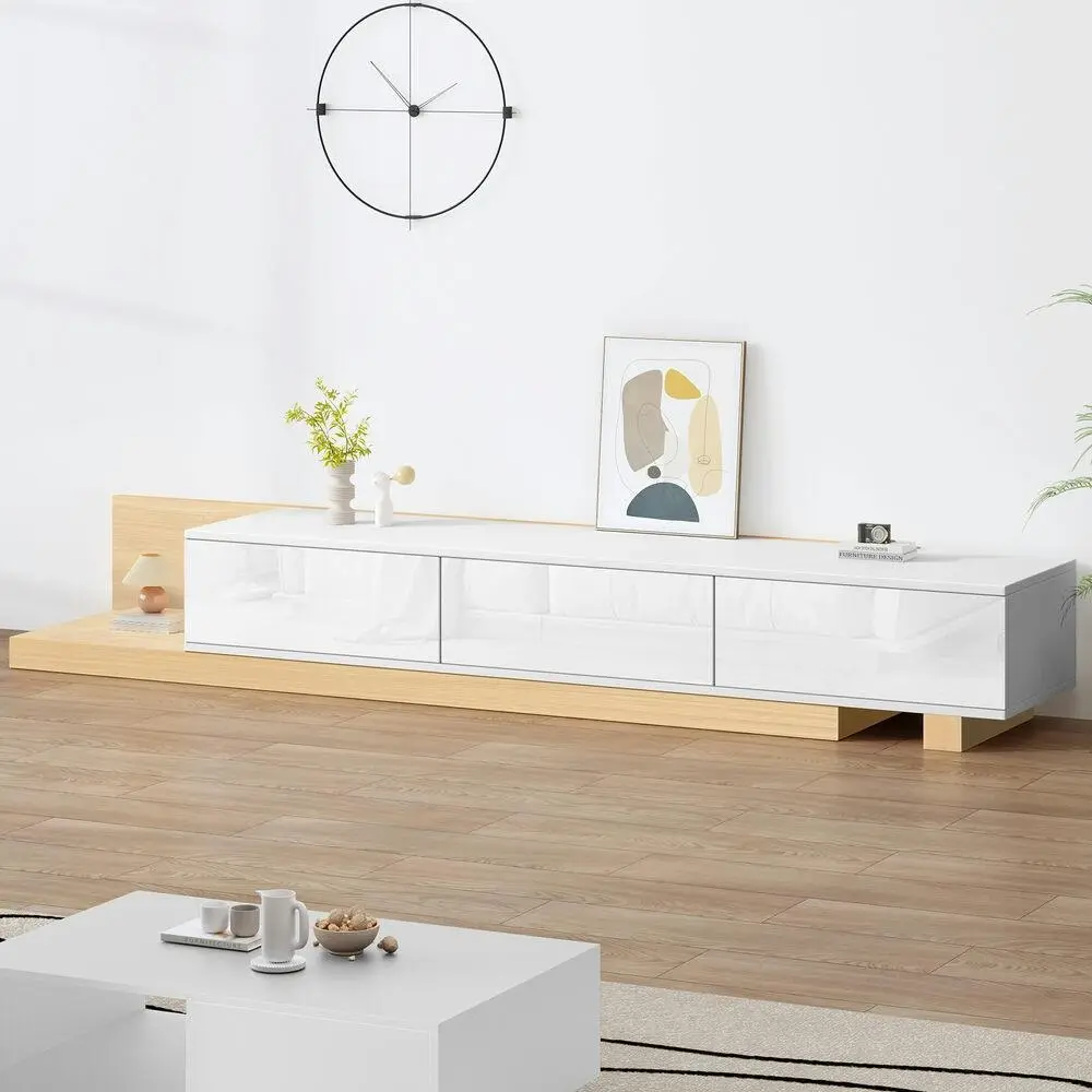 Alfordson 200-380cm TV Cabinet Entertainment Unit Extendable Stand Storage Shelf