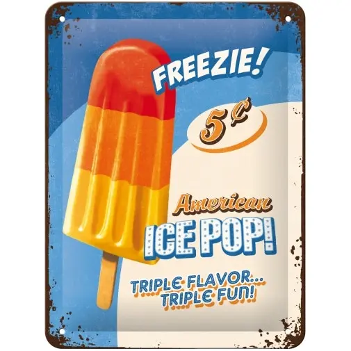 Nostalgic Art 15x20cm Small Wall Hanging Metal Sign IcePop Home/Office Decor - Home & Garden