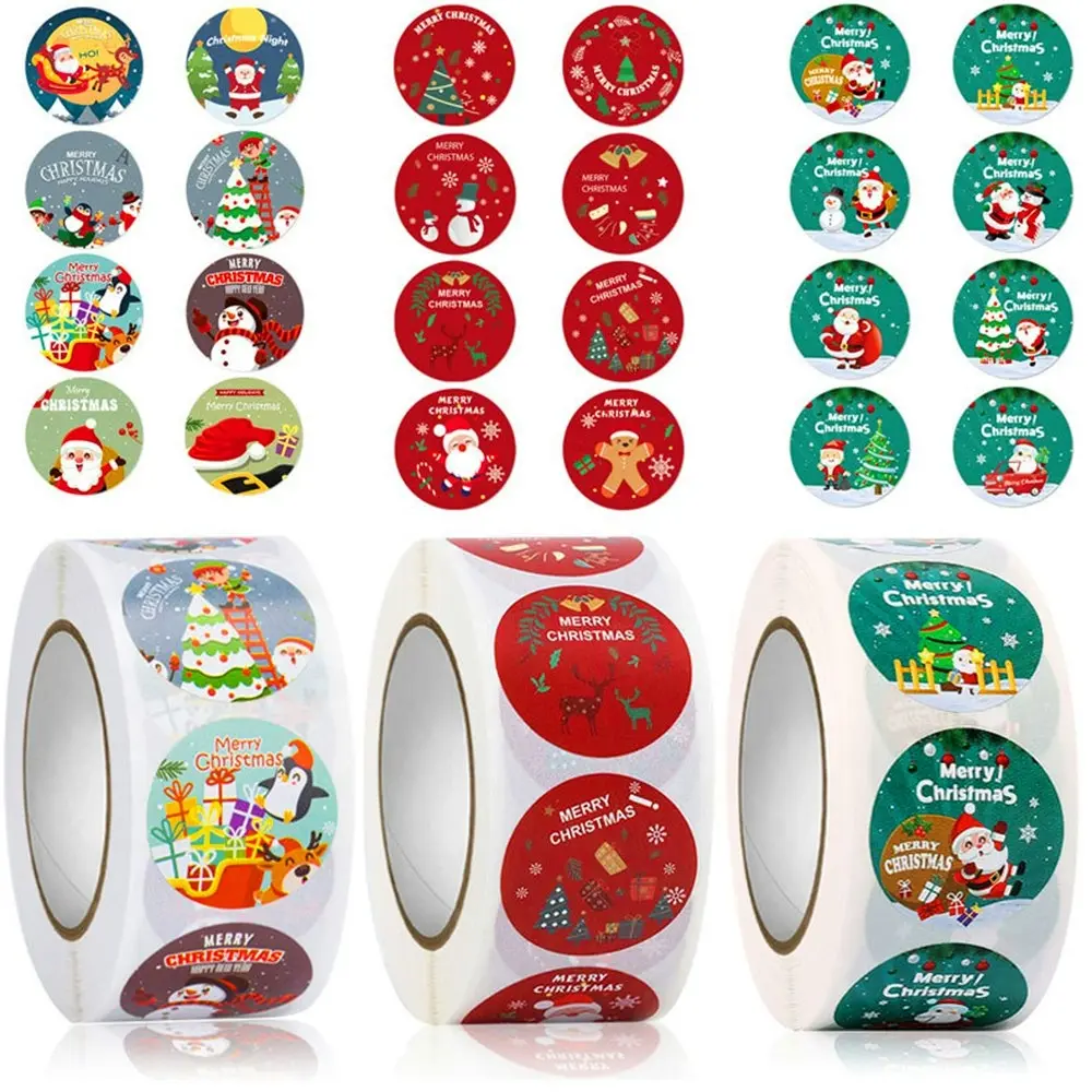 1500 Pcs Merry Christmas Stickers Roll For Christmas Cards Envelopes Bags Boxes - Home & Garden