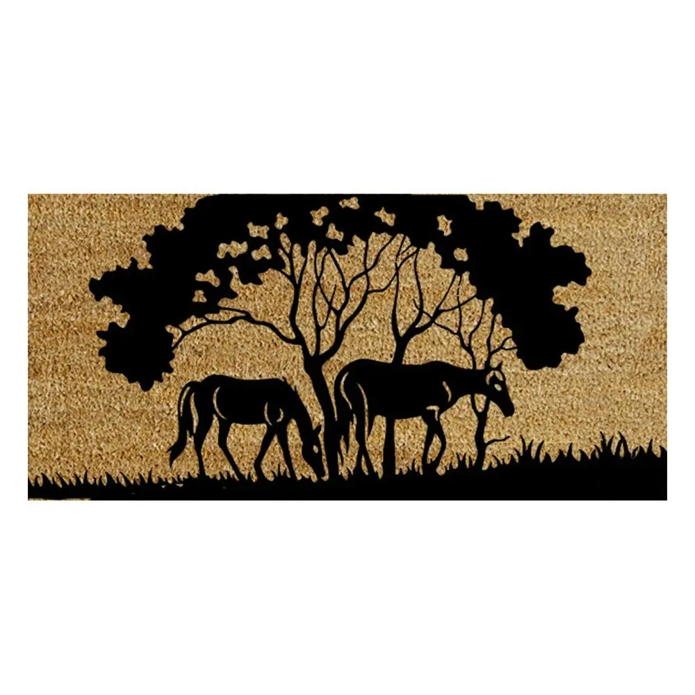 Solemate Latex Backed Coir Horses Tree 45x75 Slim Outdoor Stylish Doormat - Home & Garden