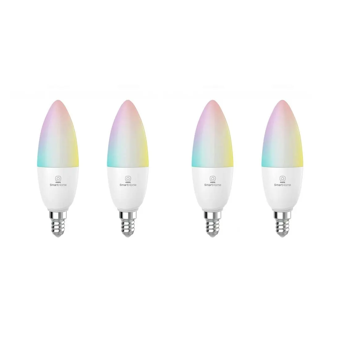 4x Laser 5W E14 Smart RGB LED Light Bulb Colour Adjustable WiFi App Control - Home & Garden