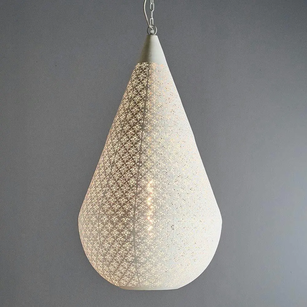 Belle Europa Iron Ceiling Pendant Light 90cm Hanging Lamp Home Decor Large White - Home & Garden
